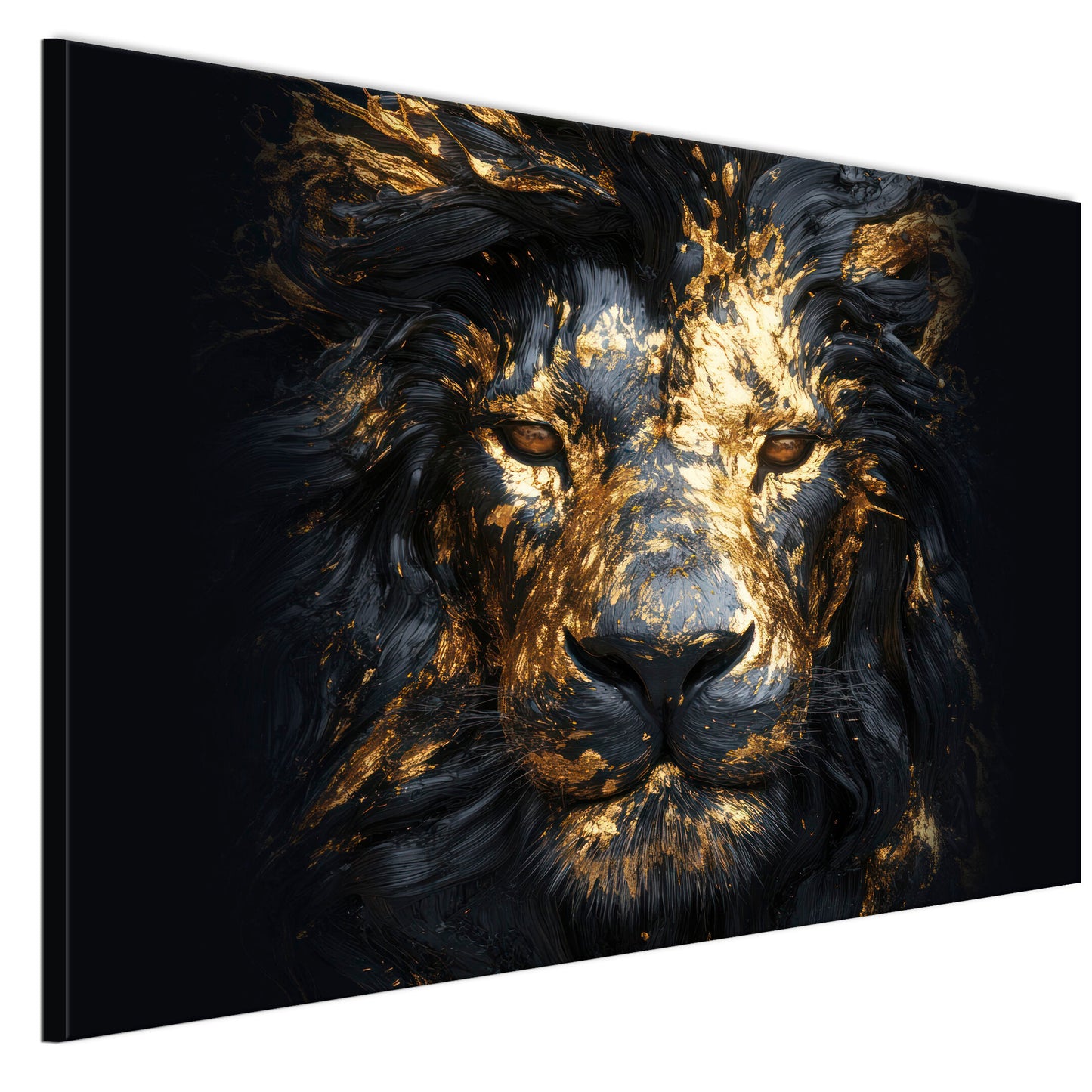 LUMASOUL picture 120x80 ANIMALS BLACK AND GOLD MODERN