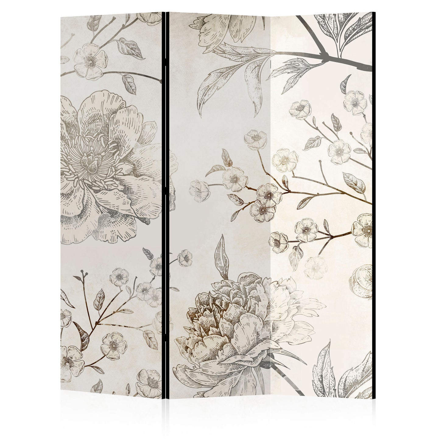 LUMASOUL One-sided screen 135x172 flowers Rustic