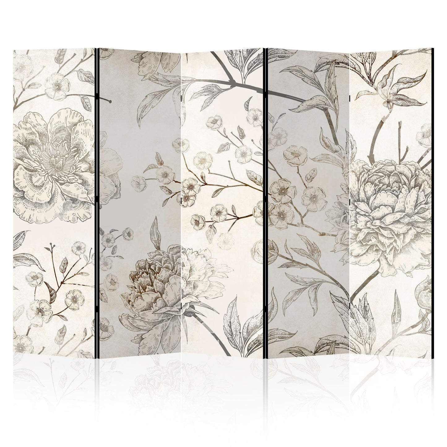 LUMASOUL One-sided screen 135x172 flowers Rustic