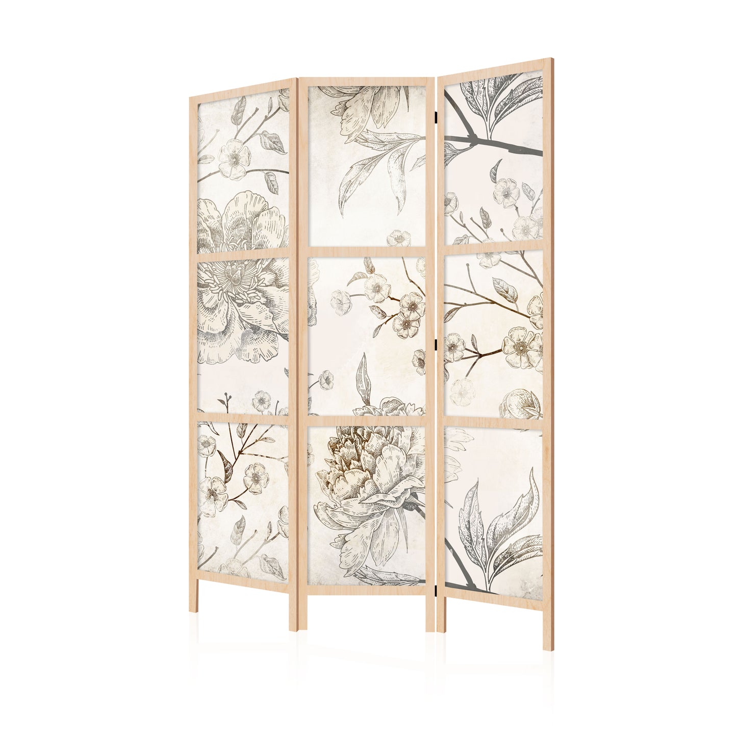 LUMASOUL One-sided screen 135x172 flowers Rustic