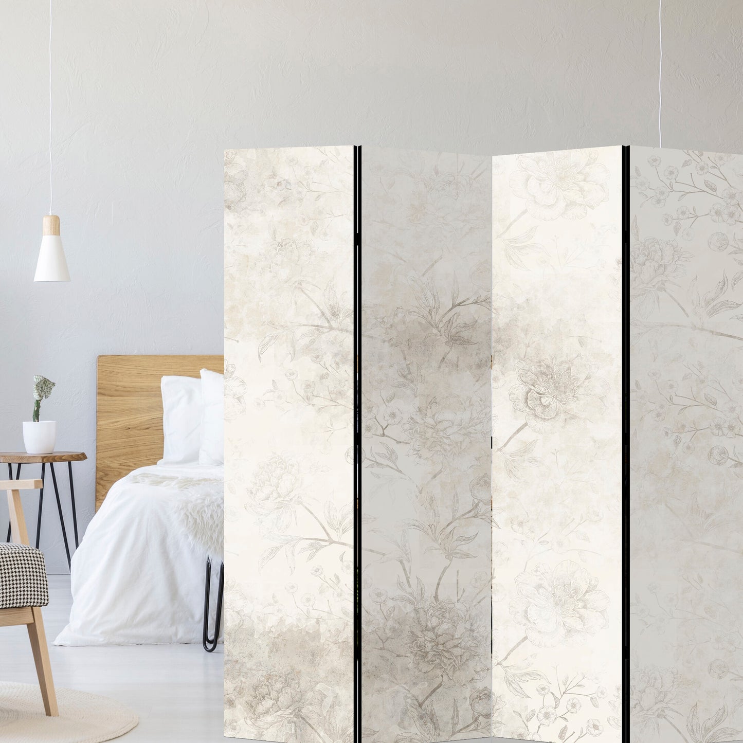 LUMASOUL One-sided screen 135x172 flowers Rustic