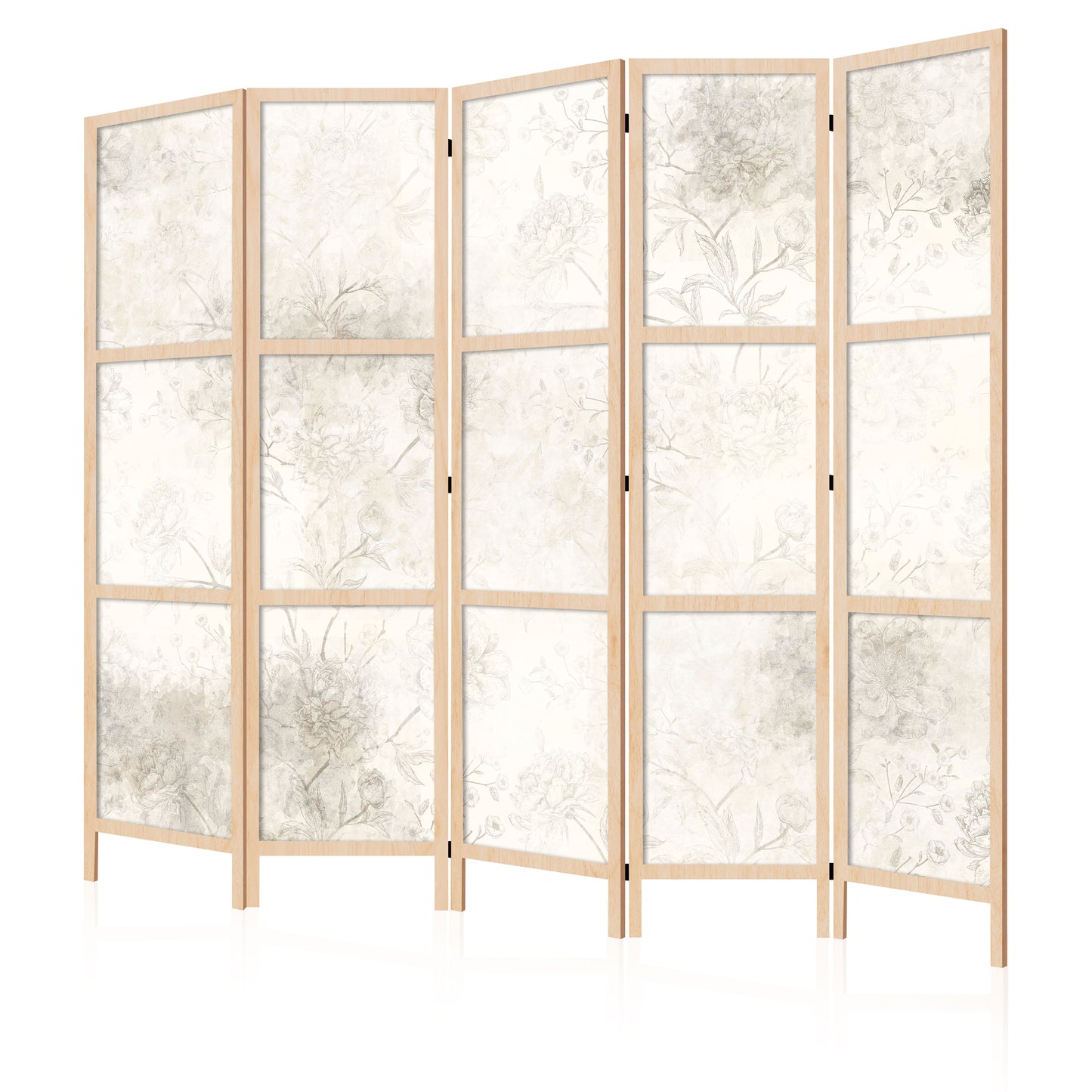 LUMASOUL One-sided screen 135x172 flowers Rustic