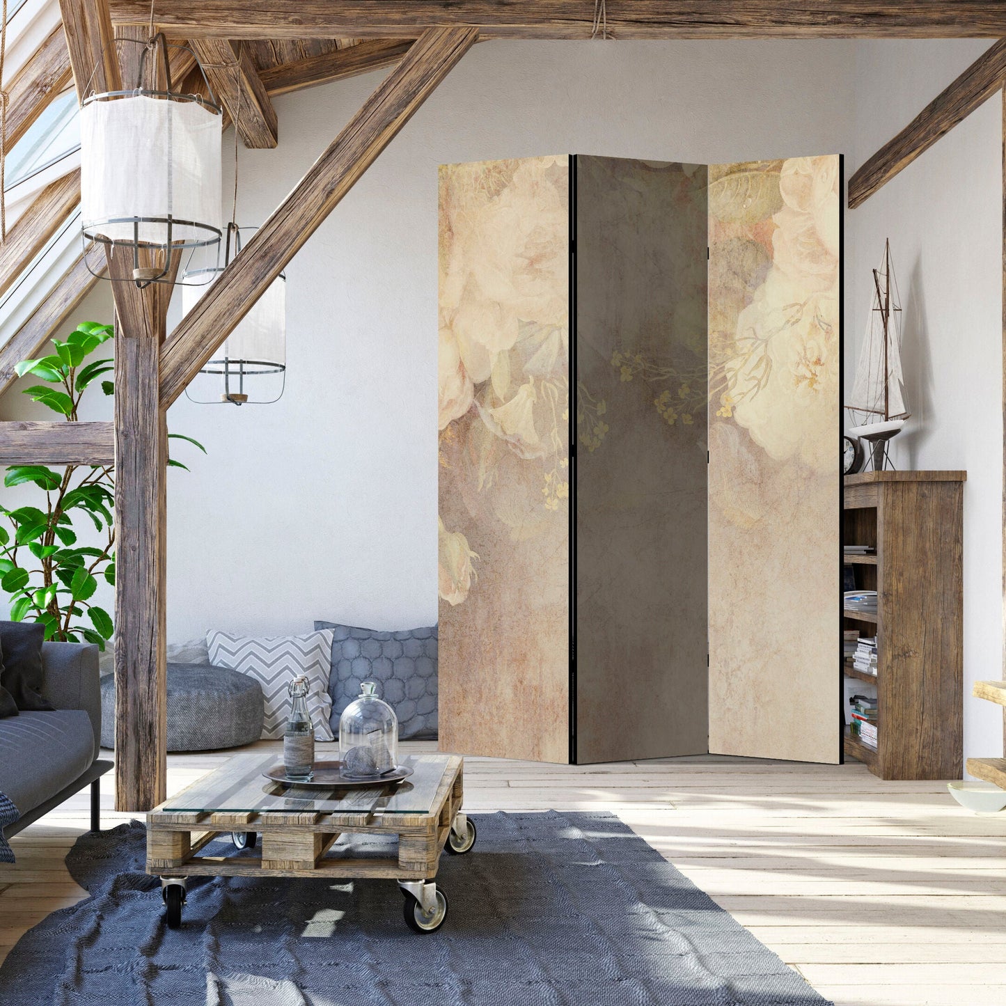 LUMASOUL Parawan kwiaty Rustykalny