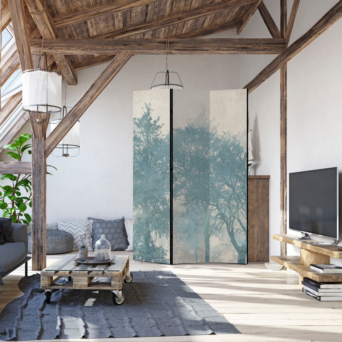 LUMASOUL One-sided screen 135x172 nature rustic