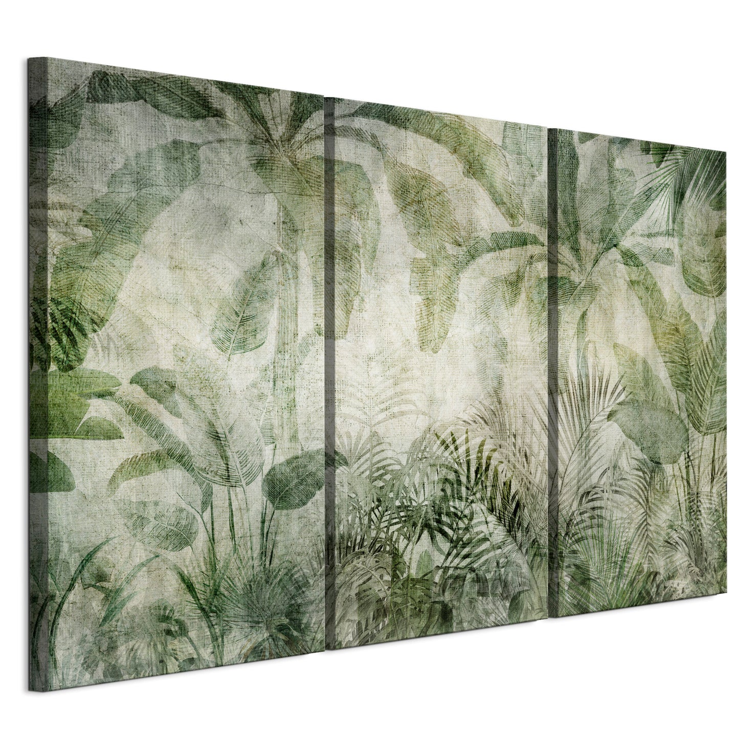LUMASOUL Obraz Natura Urban Jungle na Płótnie 3-częściowy Tryptyk