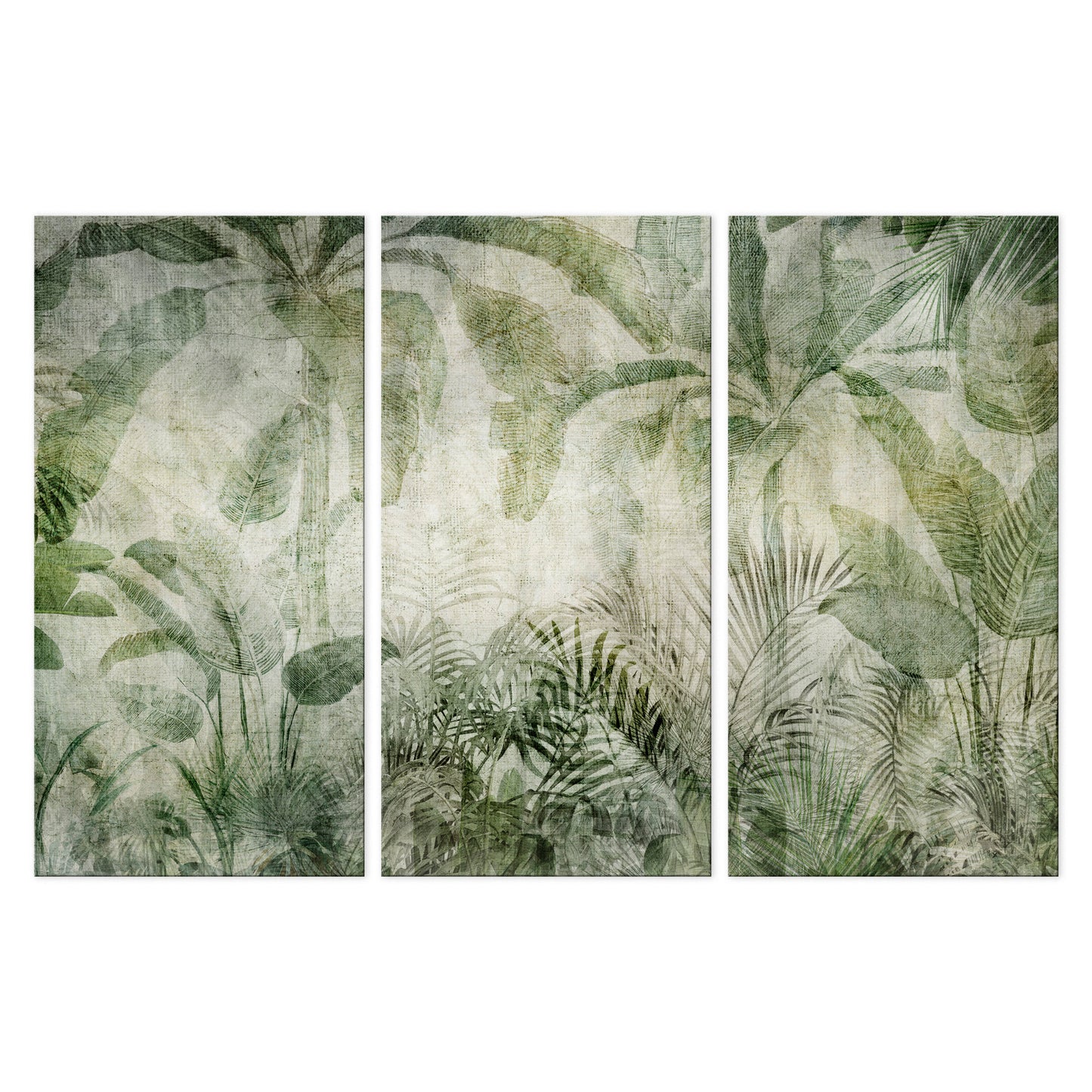 LUMASOUL Obraz Natura Urban Jungle na Płótnie 3-częściowy Tryptyk