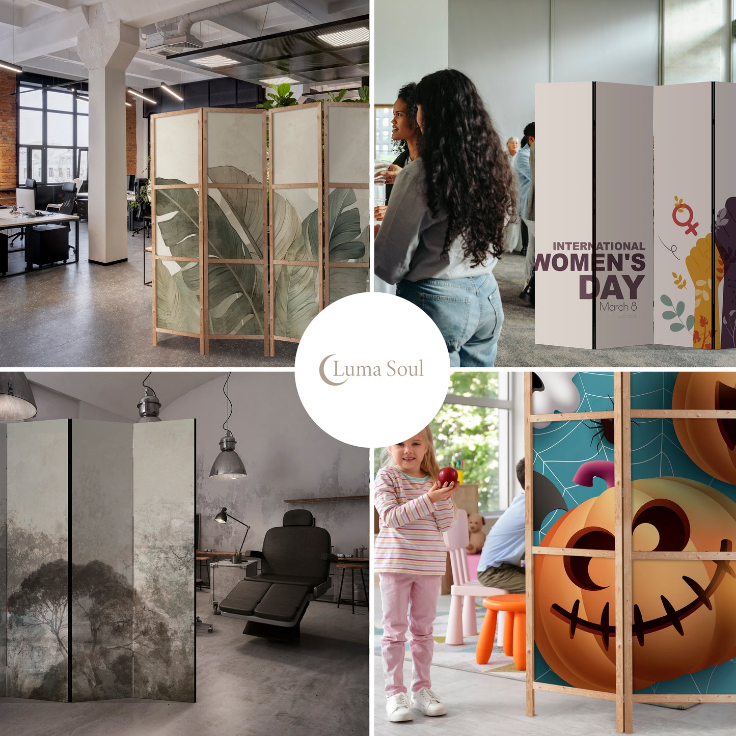 LUMASOUL Parawan kwiaty Eklektyczny