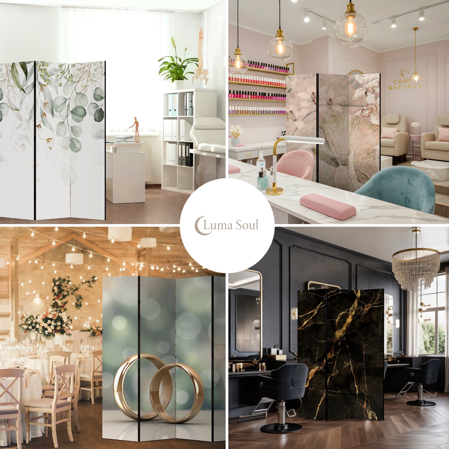 LUMASOUL Parawan kwiaty Rustykalny